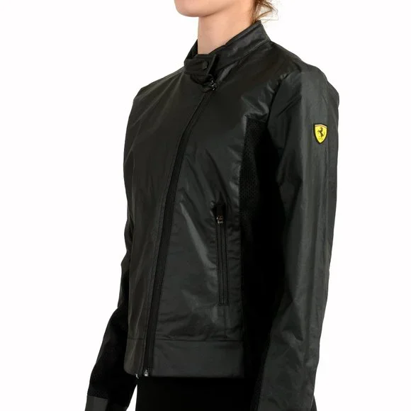 Scuderia Ferrari Women's Black Bomber Biker Jacket